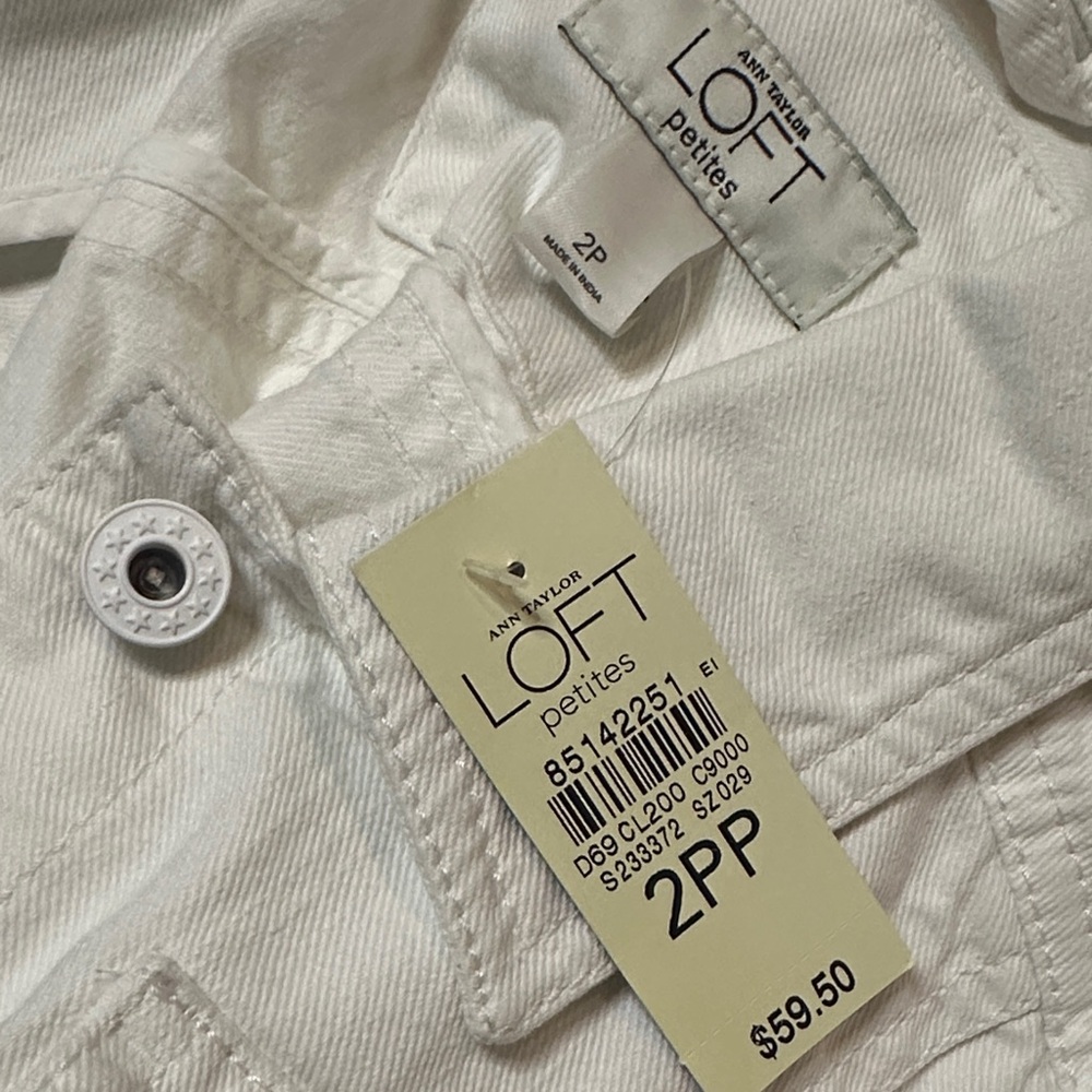 LOFT White Cotton Denim Jacket - Picture 5 of 5